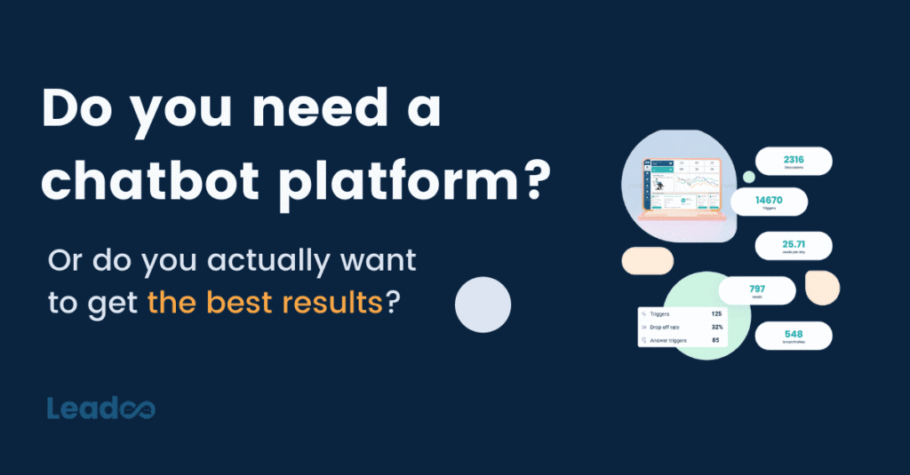 Images for content campaigns DEC leadoo user types Conversion Platform and Chatbot Platform
