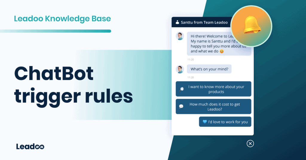 Chatbot trigger rules featured leadoo user types Defining triggering rules for a ChatBot