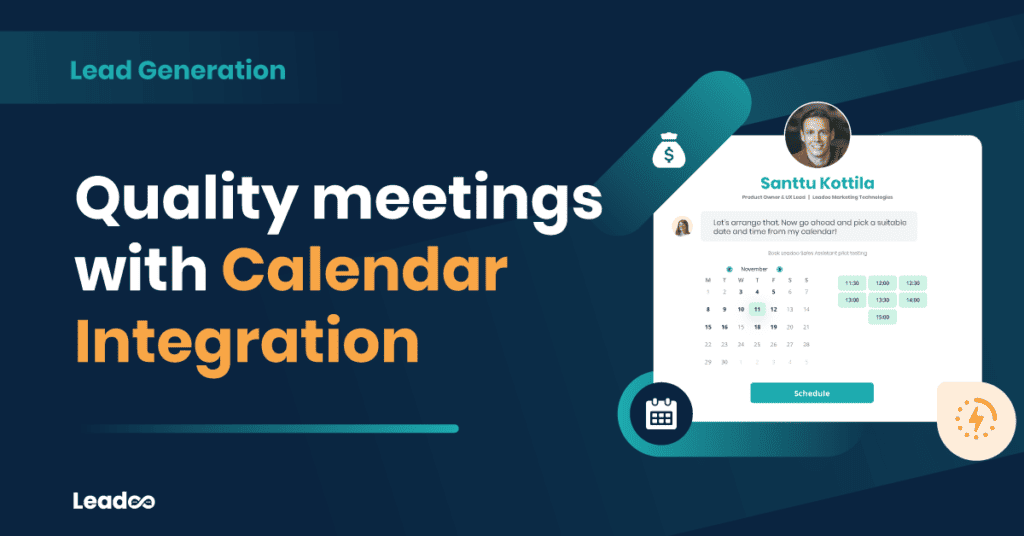 lead generation calendar leadoo 1 Calendar Get quality meetings with Calendar Integration