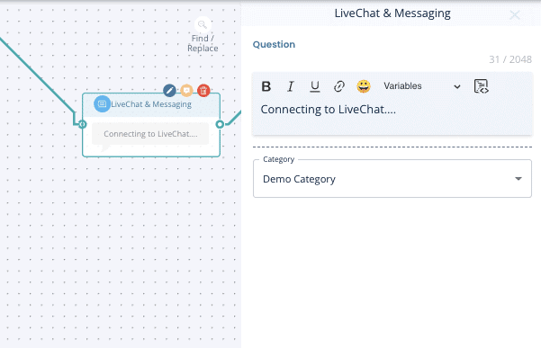 Leadoo nodes LiveChat How to Build Your First VisualBot