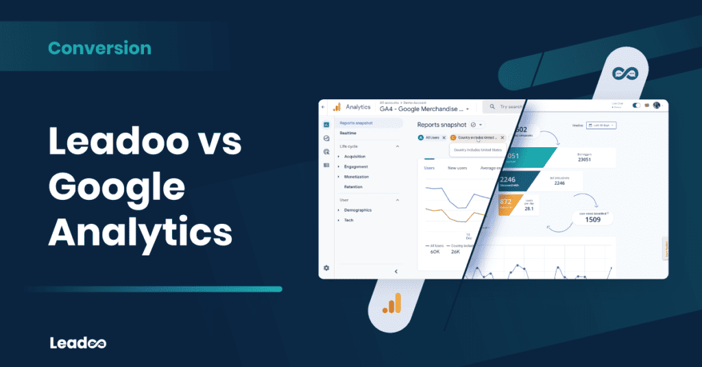 leadoo vs google analytics verkkosivuliikenne Miksi valita Leadoo vs Google Analytics?