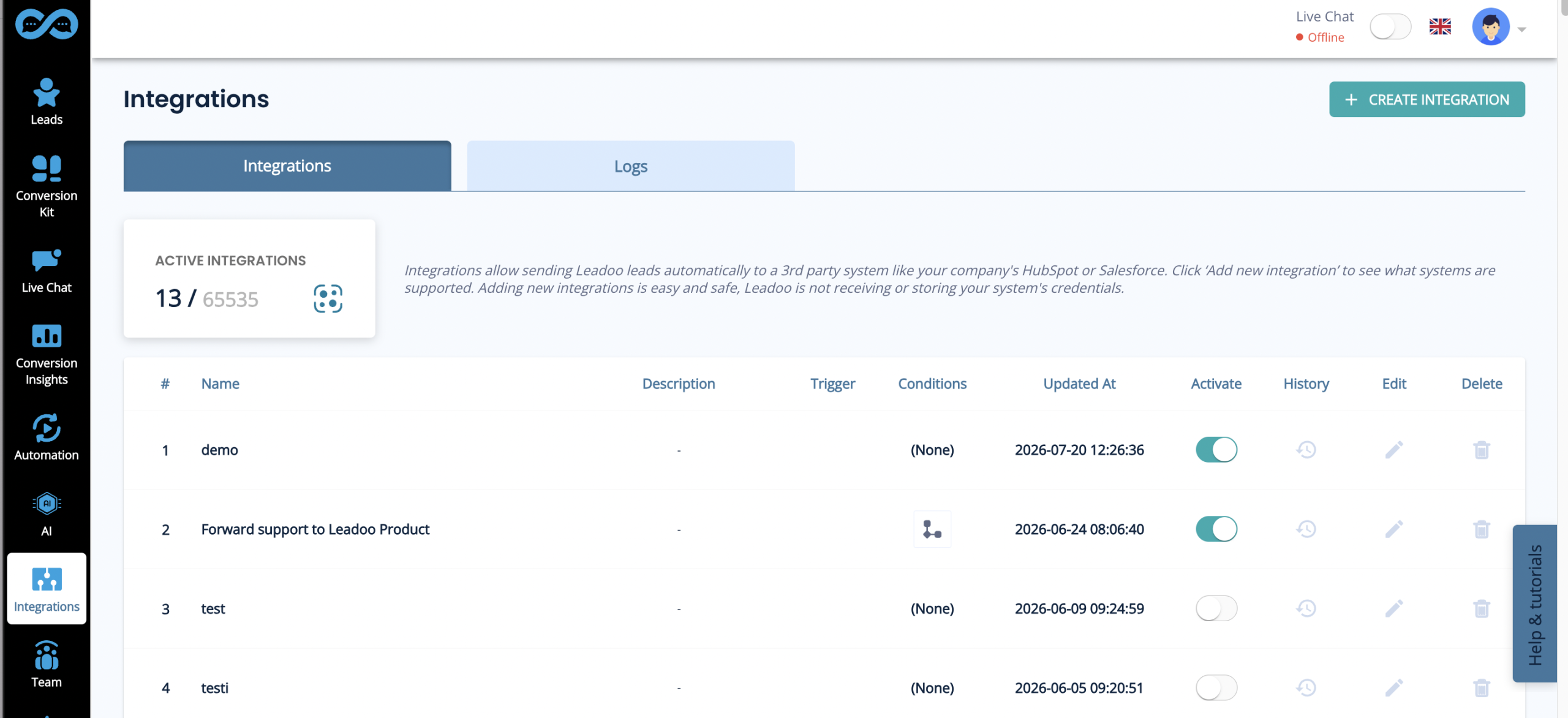 Leadoo AI Integration Backend