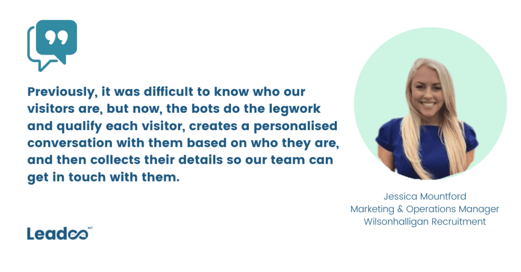 Copy of CASE STUDY QUOTE TEMPLATE converted leads 418% increase in converted leads in the Recruitment industry with Wilsonhalligan
