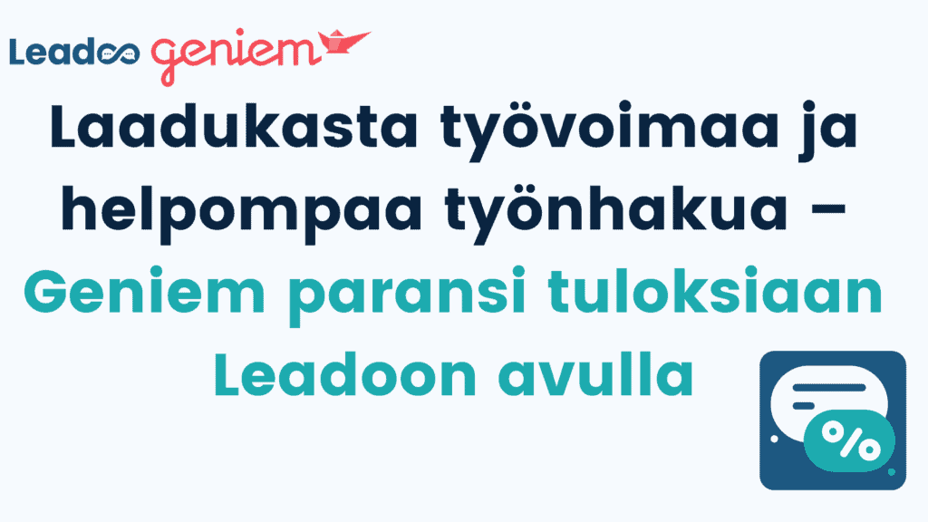 Leadoo rekrytointialalle 10 rekrytointiala Personoidut keskustelut verkkosivuilla 5 rekrytointiala Leadoo rekrytointialalle