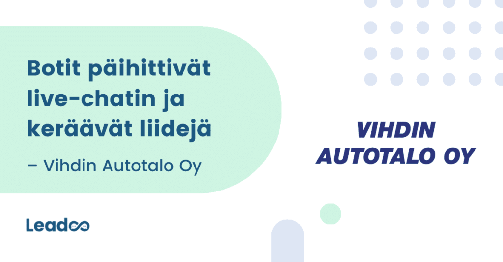 Vihdinautotalo 1 autoala Leadoo autoalalle