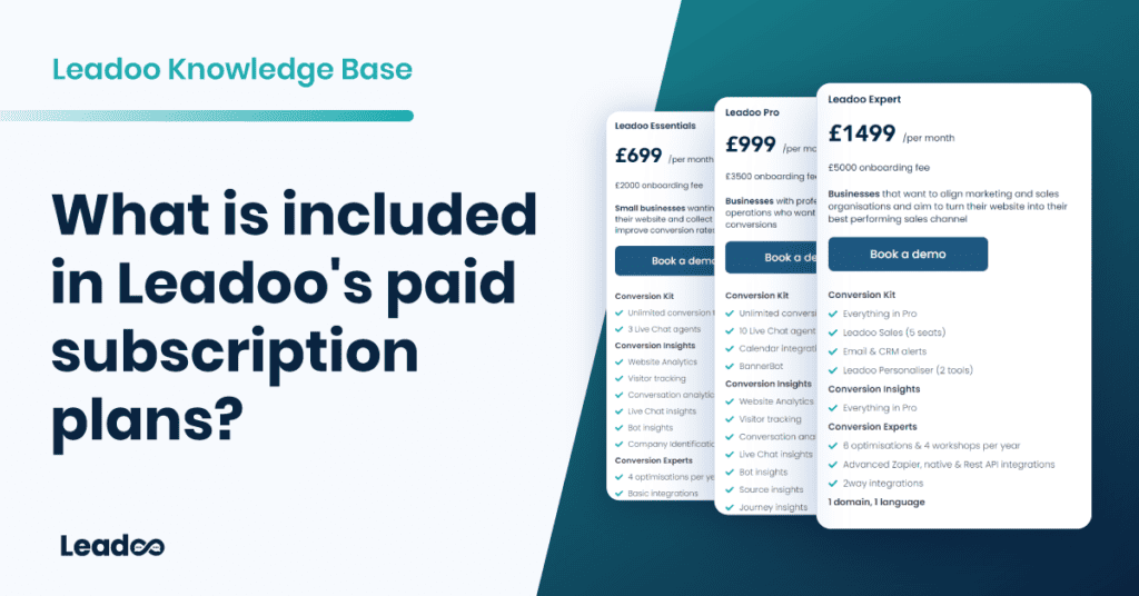 paid subscription plans how chatbots help in lead generation What is included in Leadoo's paid subscription plans?