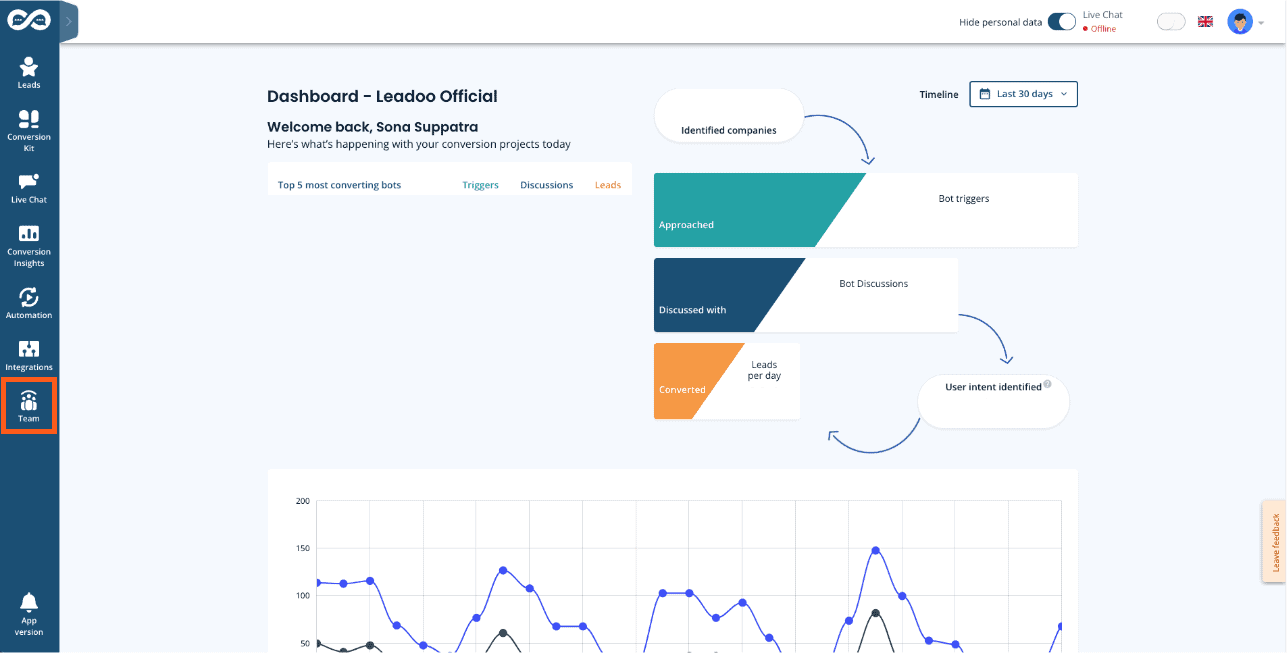 How to add team members step 1