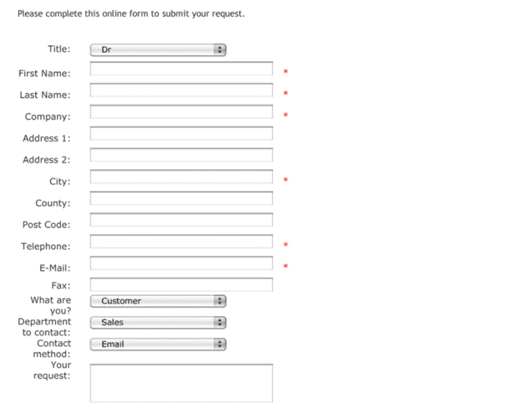 Contact form with too many fields