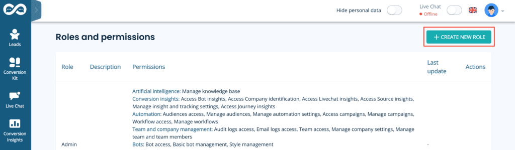 How to create a custom role