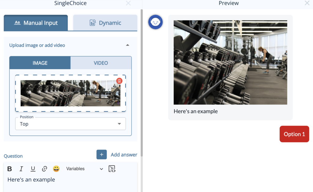 Screenshot 2025 06 04 at 15.07.08 video How to embed video and images in a Leadoo bot