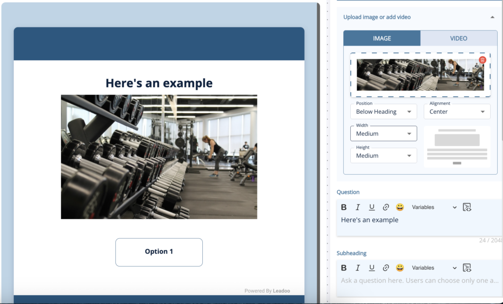 Screenshot 2025 06 04 at 15.09.40 video How to embed video and images in a Leadoo bot