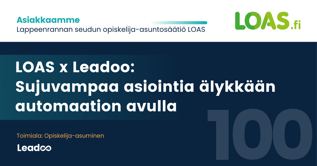 LOAS Headline LOAS x Leadoo: Sujuvampaa asiointia älykkään automaation avulla