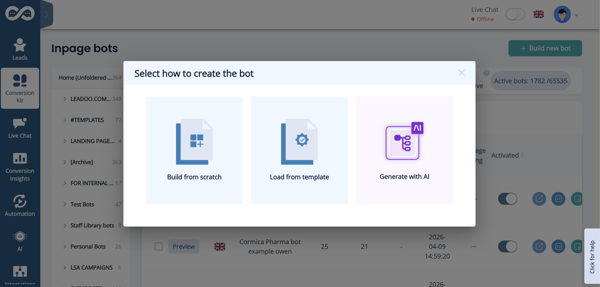 AI Bot Builder | Leadoo - Conversion Platform